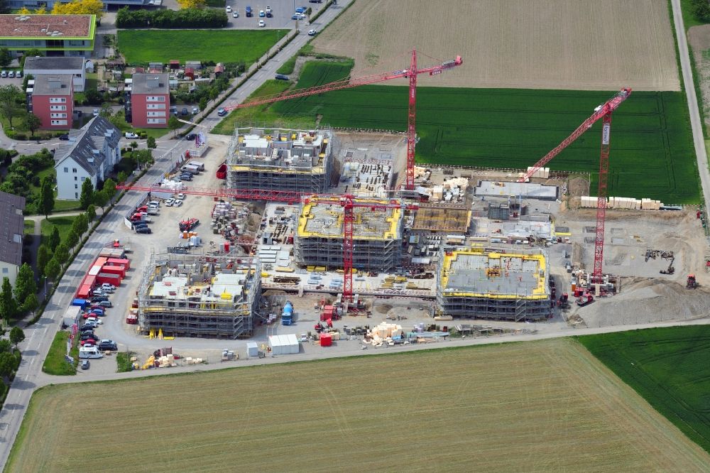 Aerial photograph Bad Säckingen - Construction site Neumatt-Stein to build a new multi-family residential complex on Muenchwilerstrasse - Schaffhauserstrasse in Stein in the canton Aargau, Switzerland
