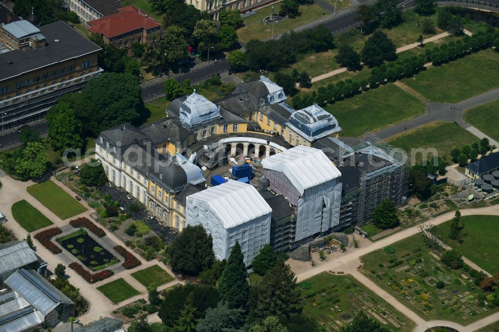 Bonn from above - Construction site with reconstruction works at the Palais des Poppelsdorfer Schloss in the district Poppelsdorf in Bonn in the state North Rhine-Westphalia, Germany