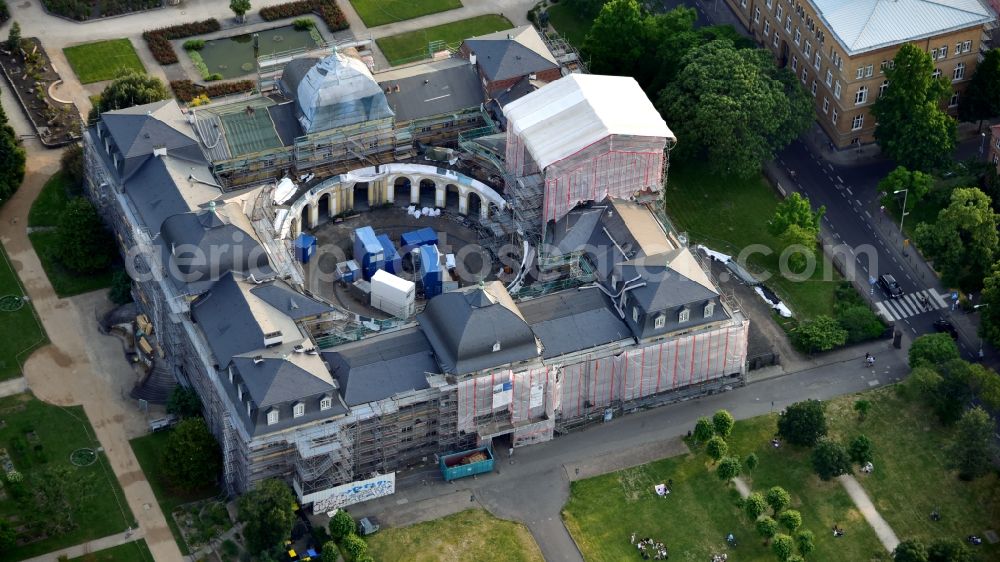 Aerial photograph Bonn - Construction site with reconstruction works at the Palais des Poppelsdorfer Schloss in the district Poppelsdorf in Bonn in the state North Rhine-Westphalia, Germany