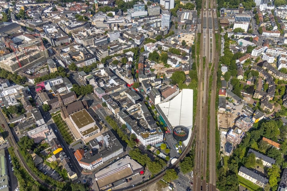 Aerial photograph Bochum - Construction site for the multi-family residential building Stadtquartier on Viktoriastrasse in the district Innenstadt in Bochum at Ruhrgebiet in the state North Rhine-Westphalia, Germany
