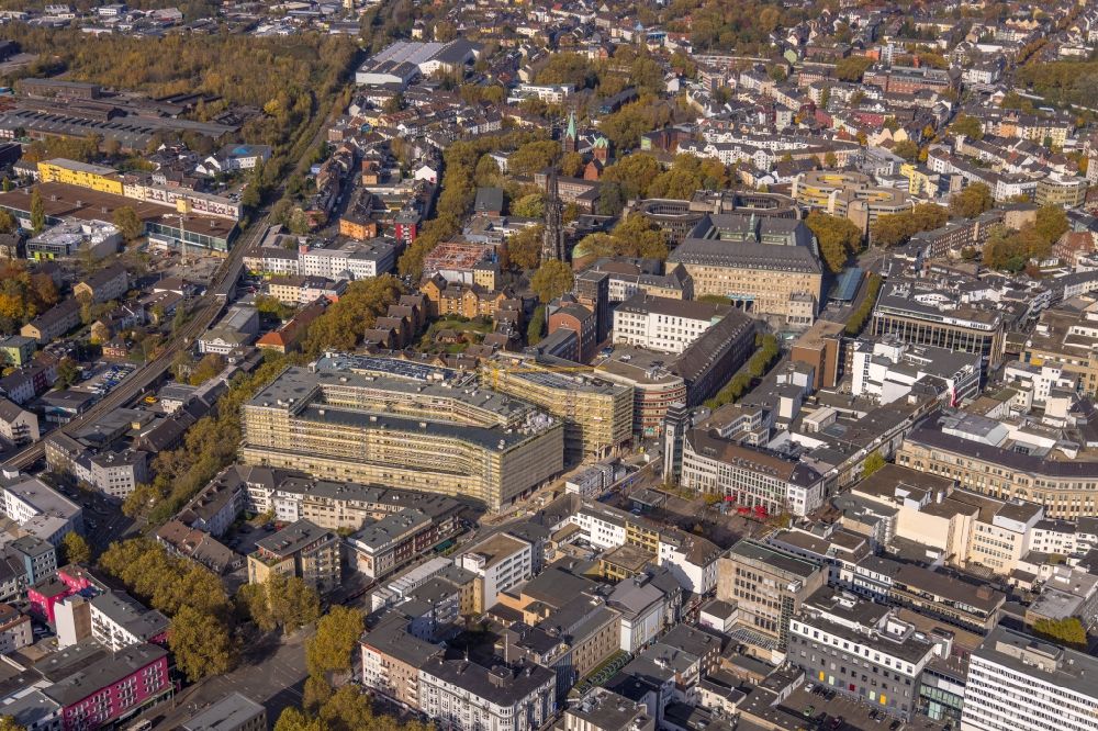 Aerial photograph Bochum - Construction site for the multi-family residential building Stadtquartier on Viktoriastrasse in the district Innenstadt in Bochum at Ruhrgebiet in the state North Rhine-Westphalia, Germany