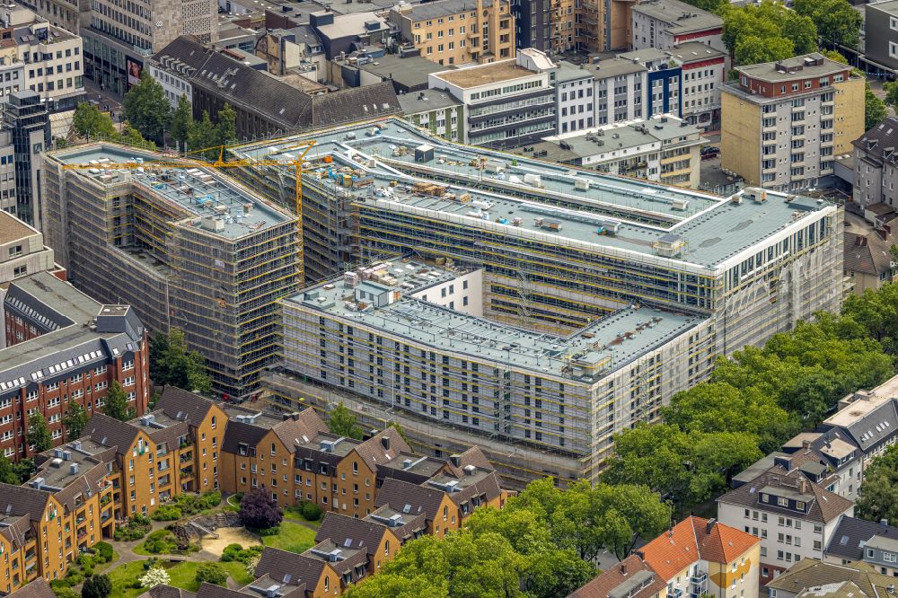 Aerial image Bochum - Construction site for the multi-family residential building Stadtquartier on Viktoriastrasse in the district Innenstadt in Bochum at Ruhrgebiet in the state North Rhine-Westphalia, Germany