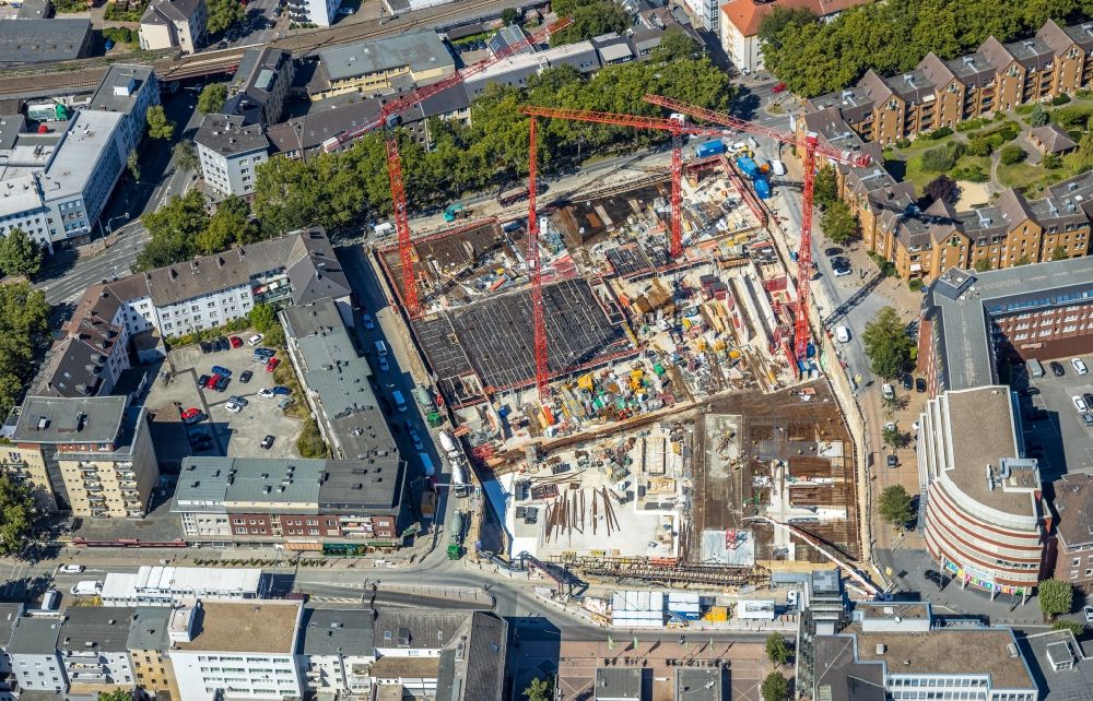 Aerial image Bochum - Construction site for the multi-family residential building Stadtquartier on Viktoriastrasse in the district Innenstadt in Bochum in the state North Rhine-Westphalia, Germany