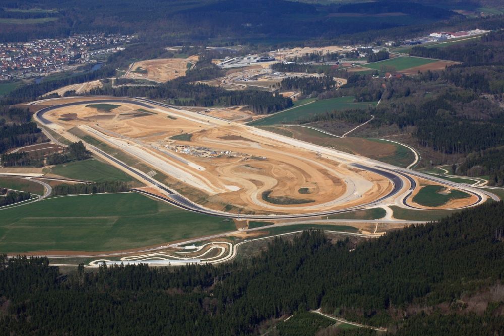 Aerial photograph Immendingen - Test track and practice area for training in the driving safety center of Daimler AG Pruef- and Technologiezentrum Am Talmannsberg in Immendingen in the state Baden-Wuerttemberg, Germany