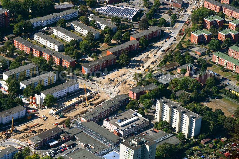 Aerial image Hamburg - Construction site with tunnel guide for the route of U 4 in the district Horn in Hamburg, Germany