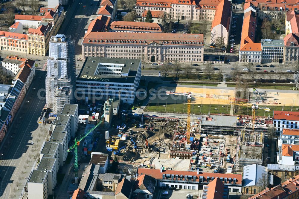 Potsdam from above - Construction site for the new residential and commercial building quarter along the art and creative quarter Alte Feuerwache on Spornstrasse in the district Noerdliche Innenstadt in Potsdam in the state Brandenburg, Germany