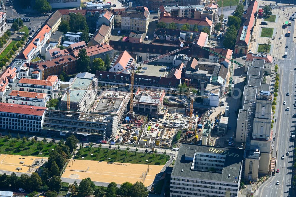 Potsdam from above - Construction site for the new residential and commercial building quarter along the art and creative quarter Alte Feuerwache on Spornstrasse in the district Noerdliche Innenstadt in Potsdam in the state Brandenburg, Germany