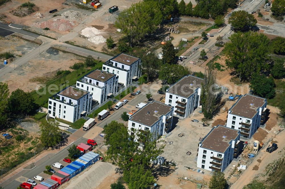 Schweinfurt from above - Residential construction site with multi-family housing development Living@Manor on the Anna-Weichsel-Strasse in the district Bellevue in Schweinfurt in the state Bavaria, Germany