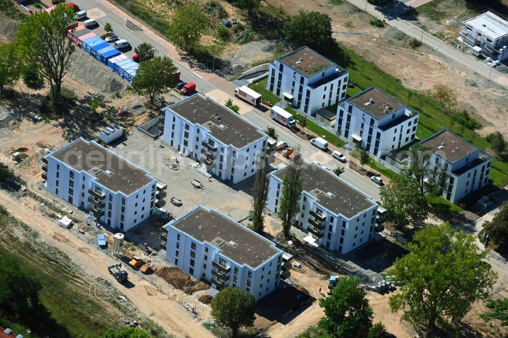 Schweinfurt from the bird's eye view: Residential construction site with multi-family housing development Living@Manor on the Anna-Weichsel-Strasse in the district Bellevue in Schweinfurt in the state Bavaria, Germany