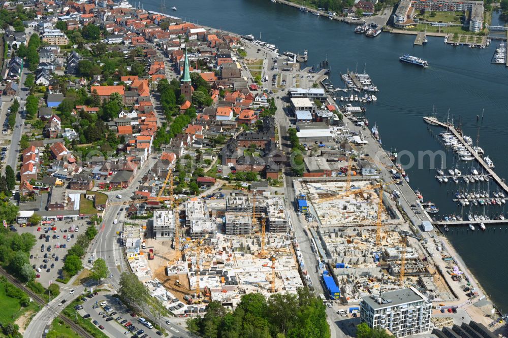Aerial image Travemünde - Residential construction site with multi-family housing development- on the Auf dem Baggersand in Travemuende in the state Schleswig-Holstein, Germany