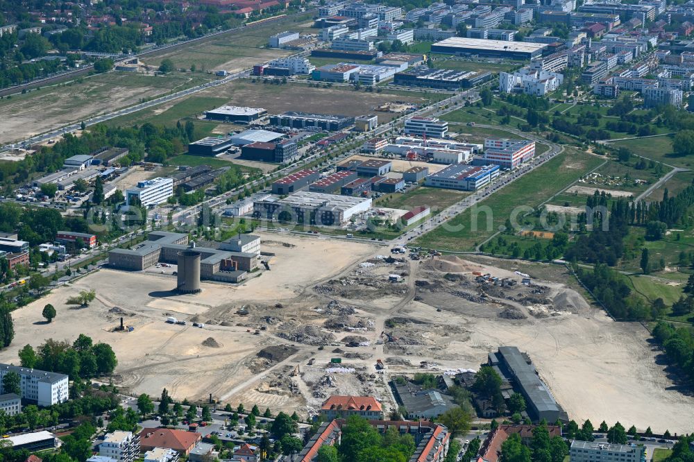 Aerial photograph Berlin - Residential construction site with multi-family housing development- on street Gross-Berliner Damm - Segelfliegerdamm in the district Johannisthal in Berlin, Germany