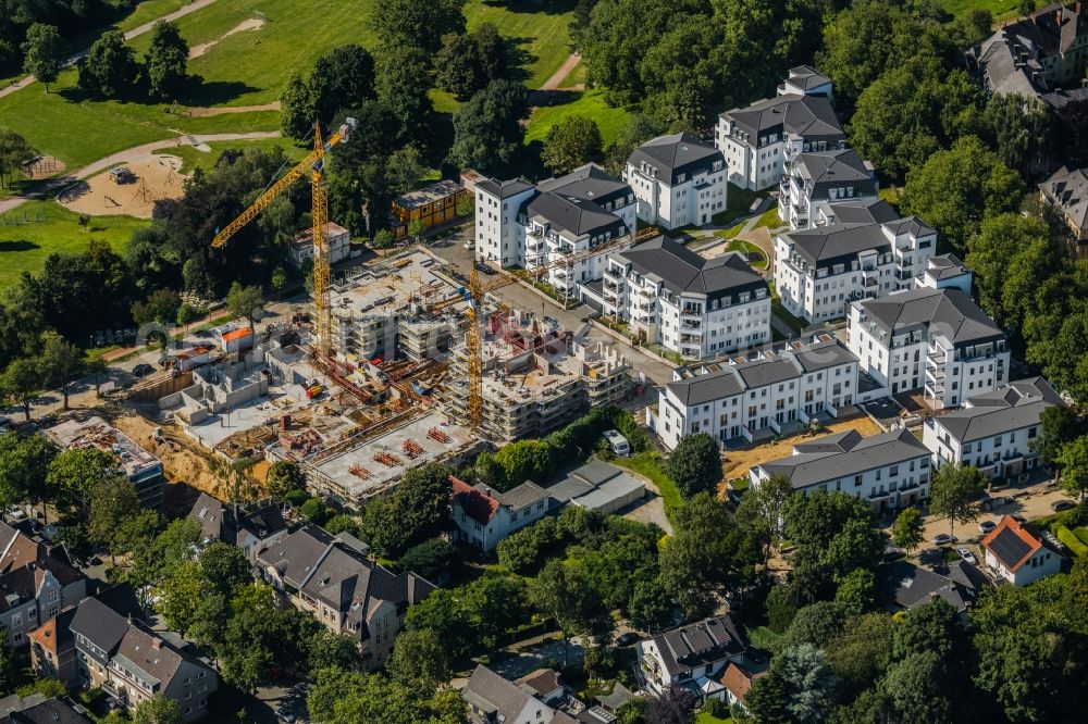 Bochum from the bird's eye view: Residential construction site with multi-family housing development- on the Wielandstrasse in the district Grumme in Bochum at Ruhrgebiet in the state North Rhine-Westphalia, Germany