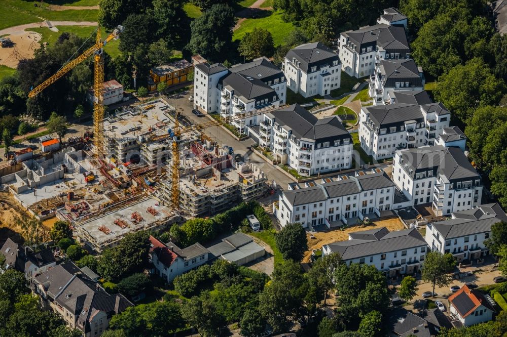 Aerial image Bochum - Residential construction site with multi-family housing development- on the Wielandstrasse in the district Grumme in Bochum at Ruhrgebiet in the state North Rhine-Westphalia, Germany