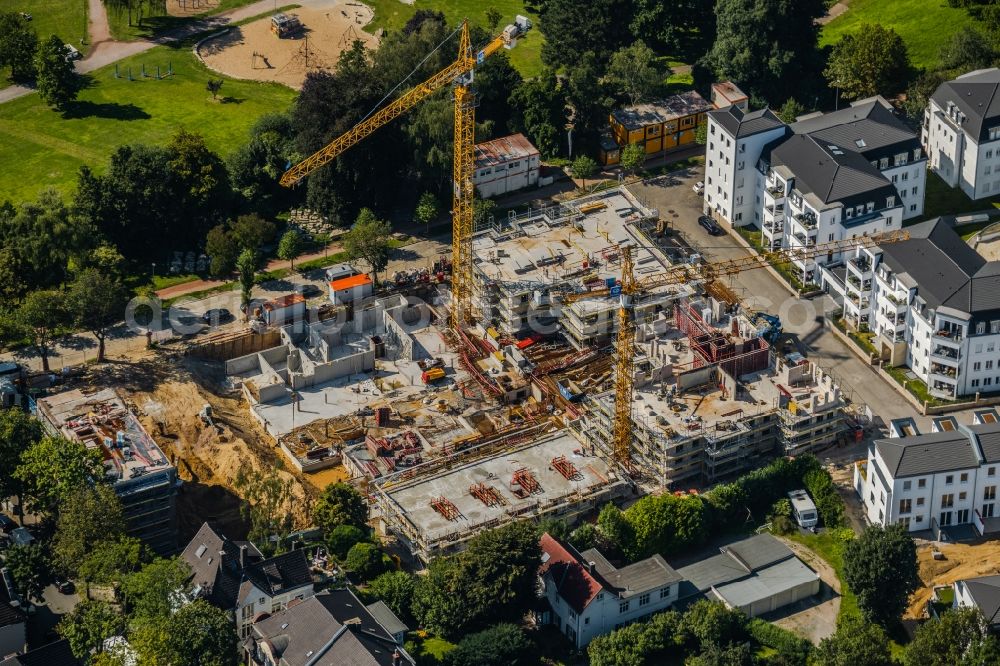Aerial photograph Bochum - Residential construction site with multi-family housing development- on the Wielandstrasse in the district Grumme in Bochum at Ruhrgebiet in the state North Rhine-Westphalia, Germany