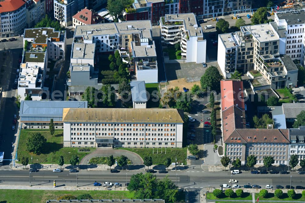 Aerial image Dresden - Residential construction site with multi-family housing development- on place Schuetzenplatz in the district Wilsdruffer Vorstadt in Dresden in the state Saxony, Germany