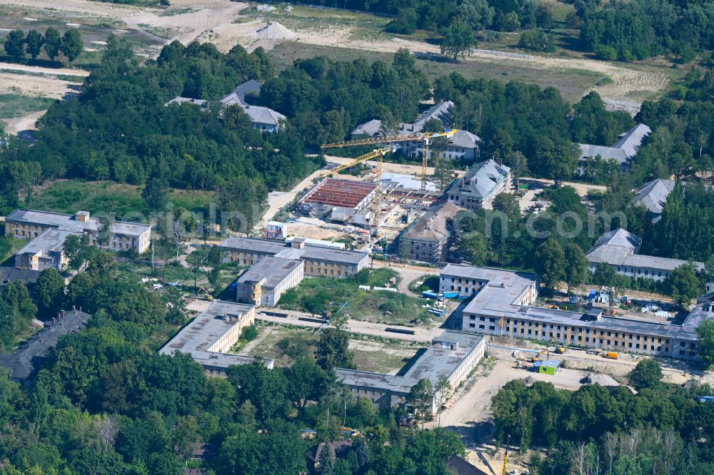 Fahrland from above - Residential construction site with multi-family housing development- on the formerly Militaer- Kaserne in Fahrland in the state Brandenburg, Germany