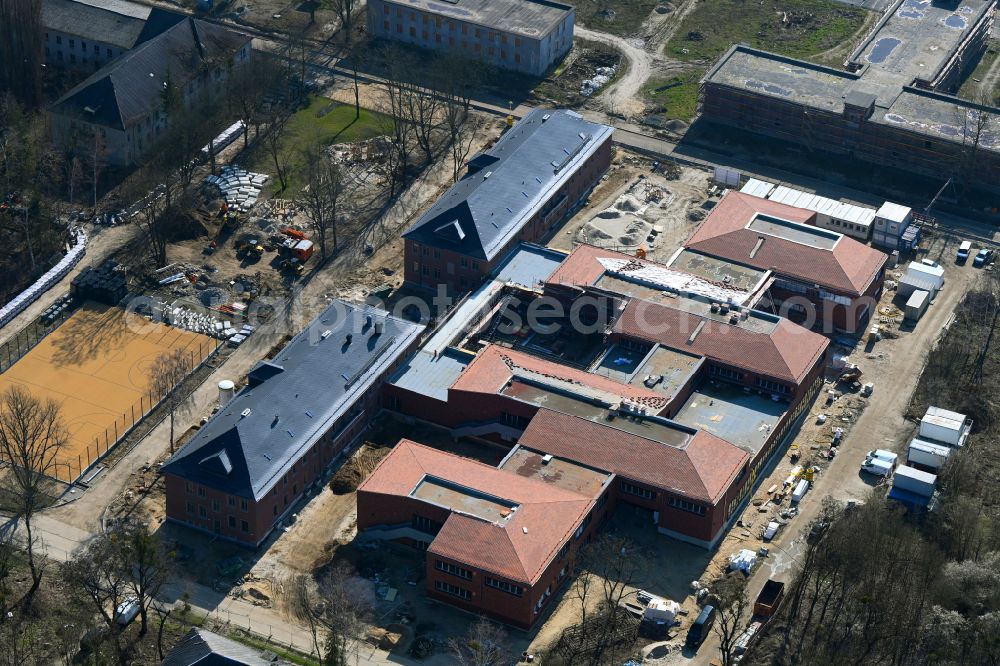 Aerial image Potsdam - Residential construction site with multi-family housing development- on the formerly Militaer- Kaserne in Fahrland in the state Brandenburg, Germany