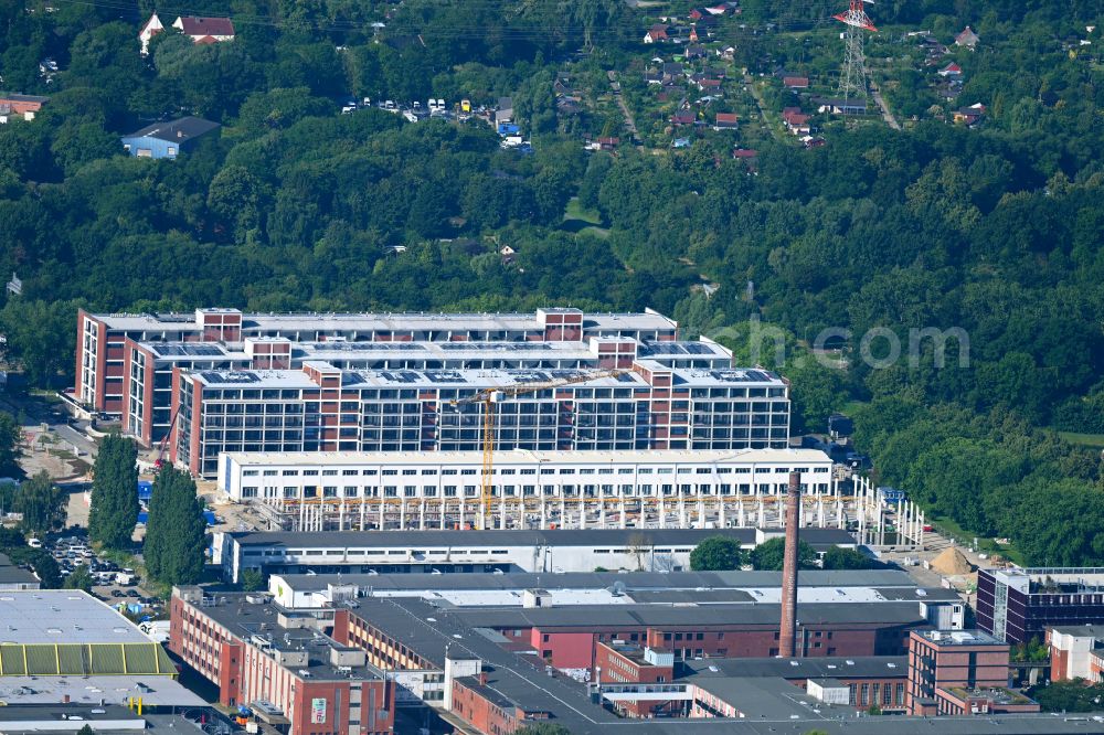 Bremen from above - Residential construction site with multi-family housing development- with Eigentumswohnungen in Tabakquartier on street Hermann-Ritter-Strasse in the district Woltmershausen in Bremen, Germany