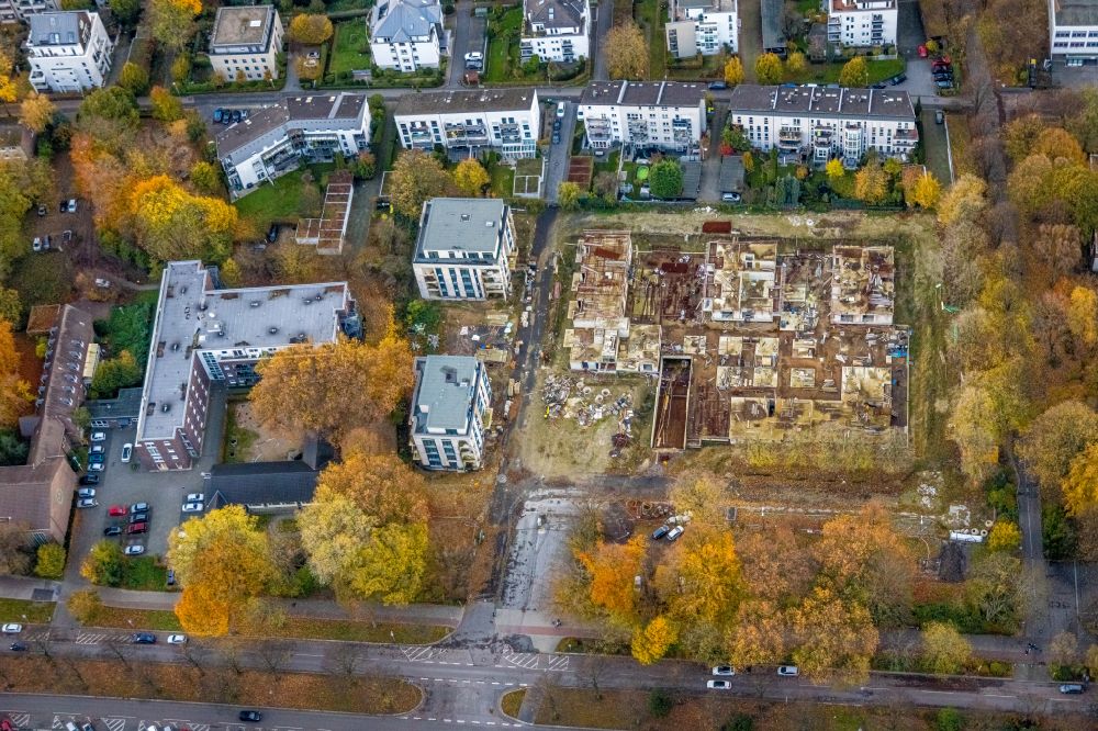 Aerial image Gelsenkirchen - Residential construction site with multi-family housing development- on the Goldbergstrasse in the district Buer in Gelsenkirchen at Ruhrgebiet in the state North Rhine-Westphalia, Germany
