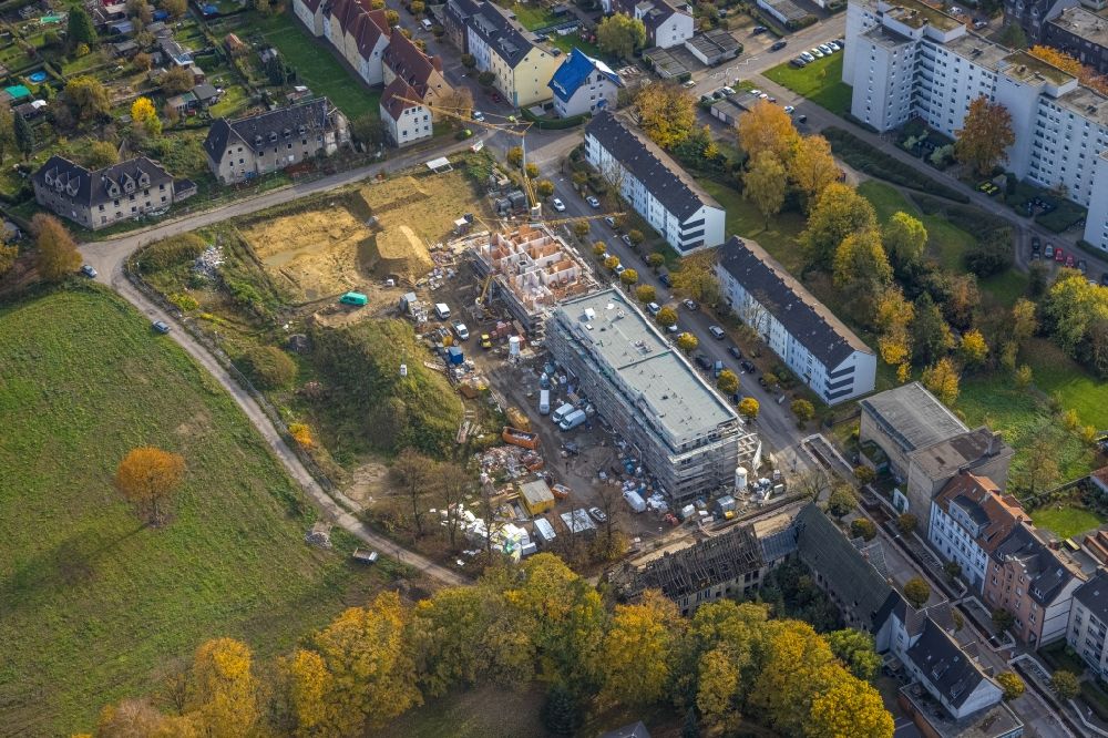 Gladbeck from the bird's eye view: Residential construction site with multi-family housing development- on Bohnekampstrasse in Gladbeck at Ruhrgebiet in the state North Rhine-Westphalia, Germany