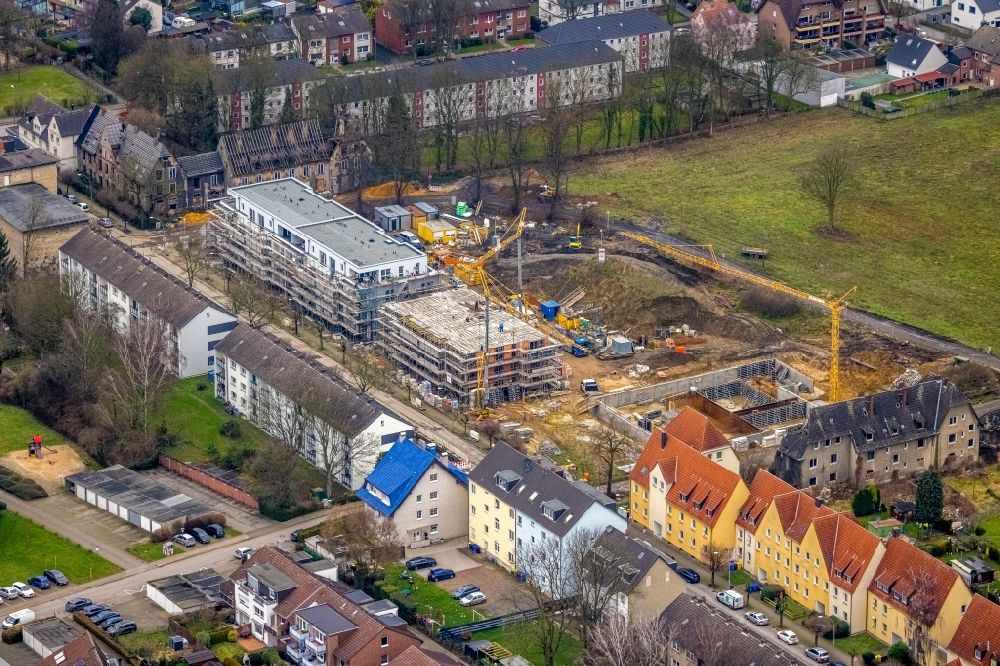 Aerial photograph Gladbeck - Residential construction site with multi-family housing development- on Bohnekampstrasse in Gladbeck at Ruhrgebiet in the state North Rhine-Westphalia, Germany