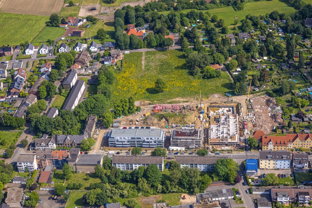 Gladbeck from above - Residential construction site with multi-family housing development- on Bohnekampstrasse in Gladbeck at Ruhrgebiet in the state North Rhine-Westphalia, Germany
