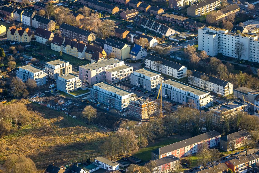 Gladbeck from the bird's eye view: residential construction site with multi-family housing development- on Bohnekampstrasse in Gladbeck at Ruhrgebiet in the state North Rhine-Westphalia, Germany