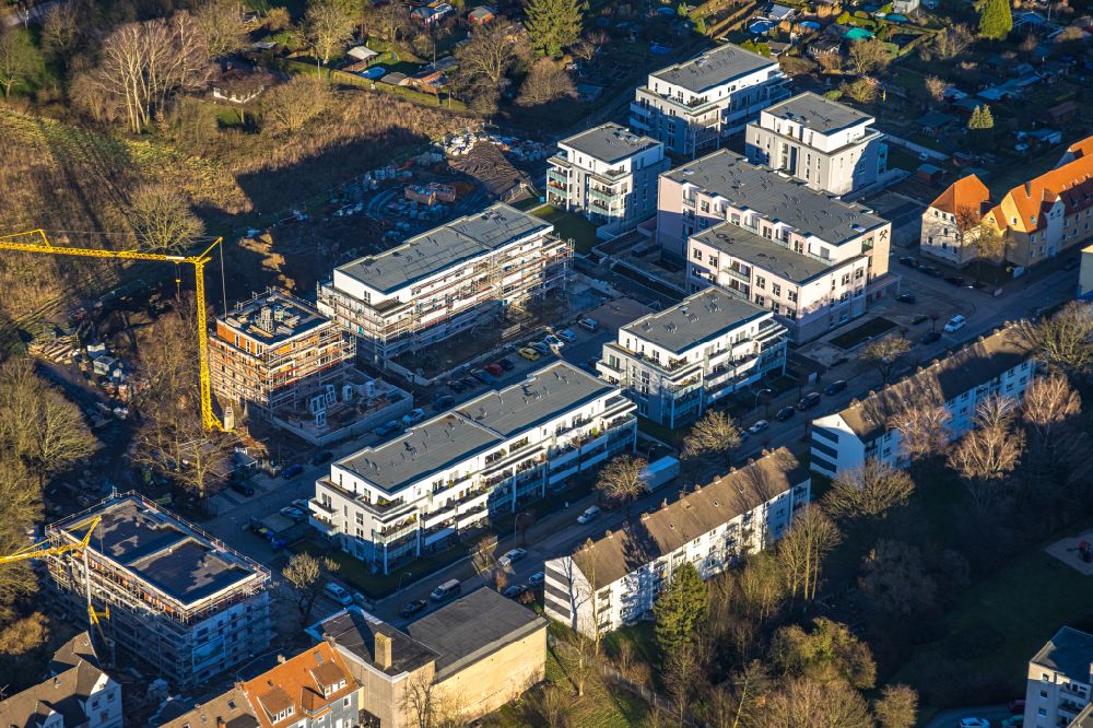Aerial image Gladbeck - residential construction site with multi-family housing development- on Bohnekampstrasse in Gladbeck at Ruhrgebiet in the state North Rhine-Westphalia, Germany