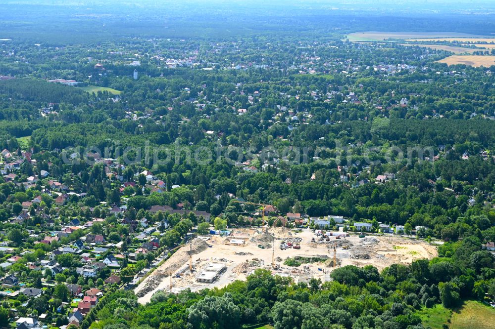 Aerial photograph Birkenwerder - Residential construction site with multi-family housing development An der Havelaue on street Havelstrasse - Industriestrasse in Birkenwerder in the state Brandenburg, Germany