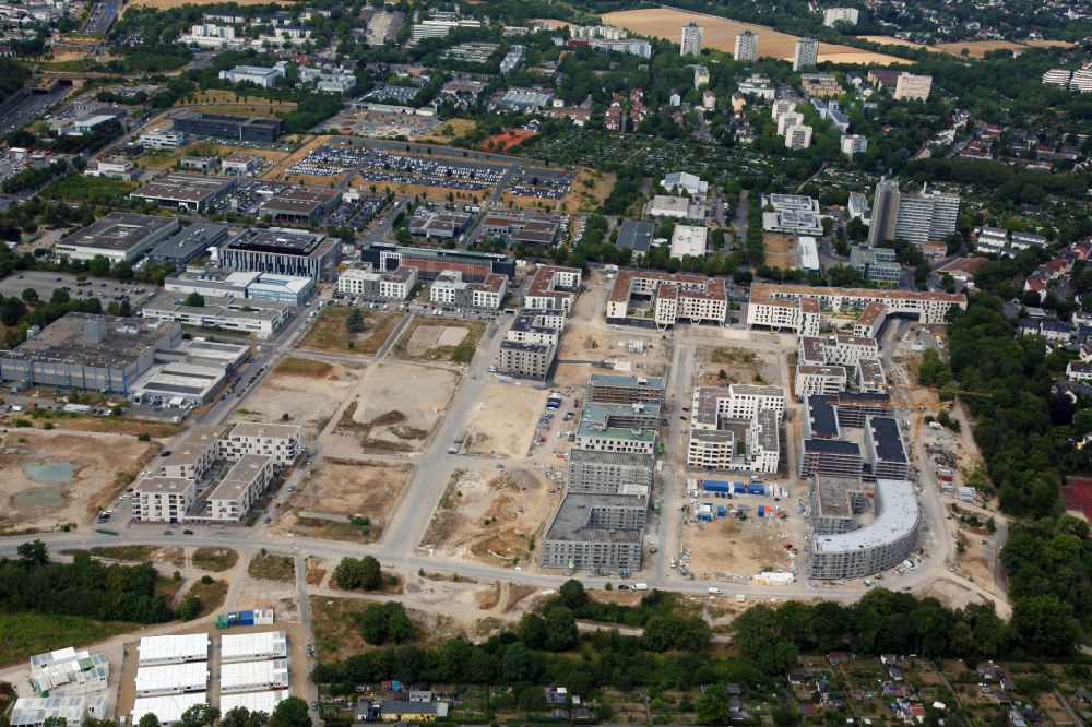 Aerial photograph Mainz - Residential construction site with multi-family housing development- on the Heiligkreuz-Viertel in the district Weisenau in Mainz in the state Rhineland-Palatinate, Germany