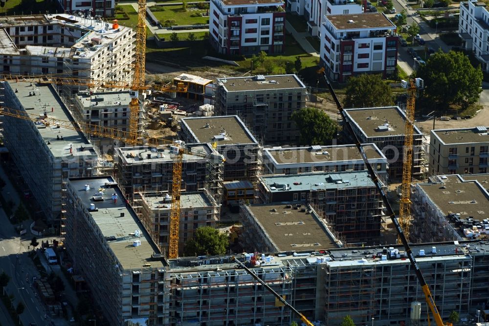 Berlin from the bird's eye view: Residential construction site with multi-family housing development- on the Hermann-Dorner-Allee - Alexander-von-Humboldt-Weg - Karl-Ziegler-Strasse in the district Adlershof in Berlin, Germany