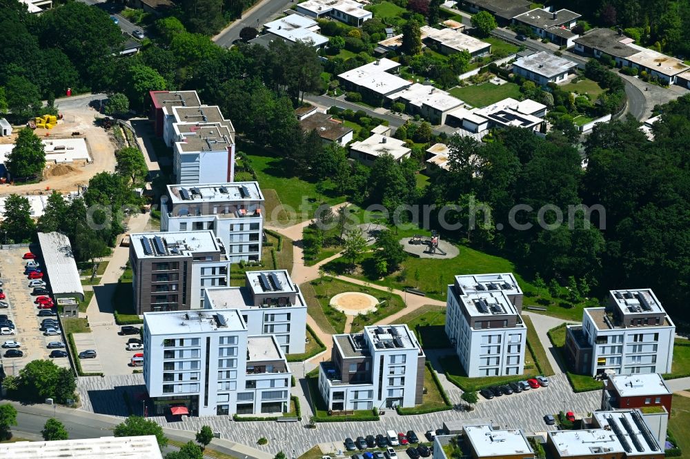Aerial photograph Wolfsburg - Residential construction site with multi-family housing development- on the on John-F.-Kennedy-Allee in the district Detmerode in Wolfsburg in the state Lower Saxony, Germany