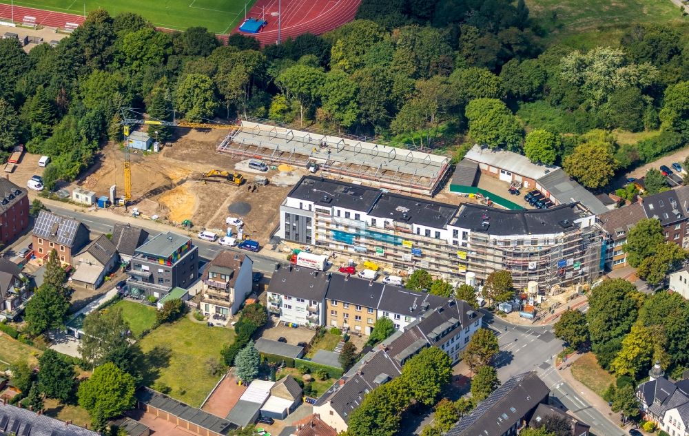 Aerial image Bottrop - Residential construction site with multi-family housing development- on the Am Lonperfeld in Bottrop in the state North Rhine-Westphalia, Germany