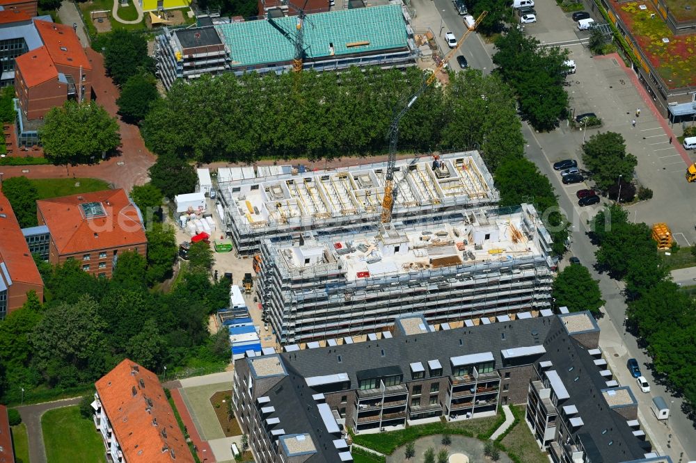 Aerial image Hannover - Residential construction site with multi-family housing development- on the on Lathusenstrasse in the district Kleefeld in Hannover in the state Lower Saxony, Germany