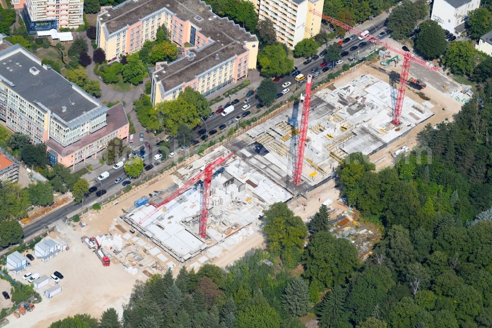Aerial image Berlin - Residential construction site with multi-family housing development- on the Mariendorfer Weg in the district Neukoelln in Berlin, Germany