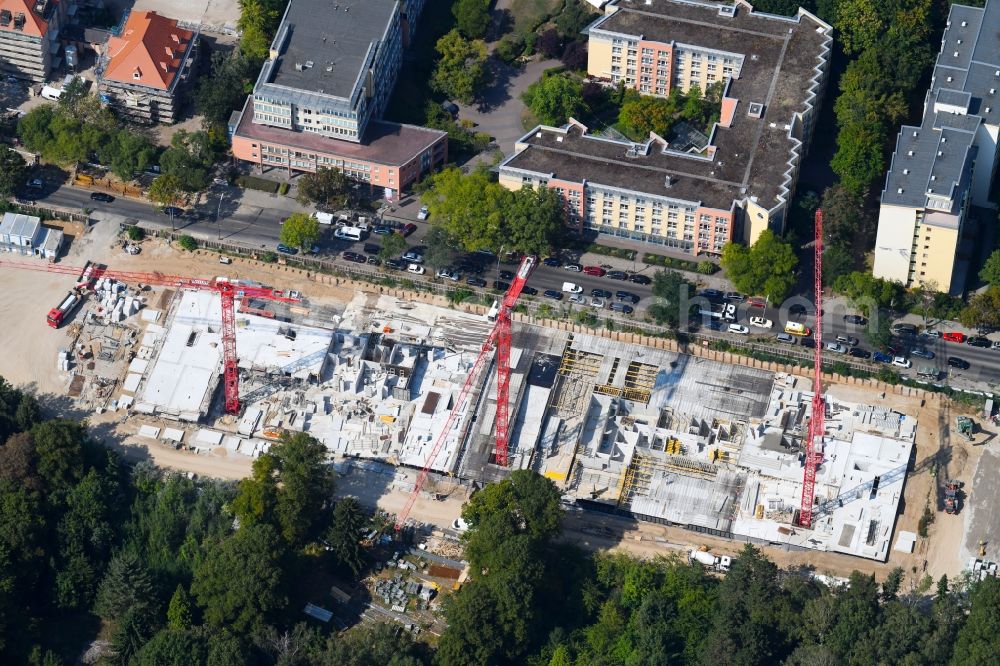 Aerial photograph Berlin - Residential construction site with multi-family housing development- on the Mariendorfer Weg in the district Neukoelln in Berlin, Germany