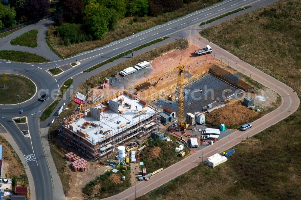 Aerial image Schweinfurt - Residential construction site with multi-family housing development- on the on Wilhelm-Busch-Strasse in the district Bellevue in Schweinfurt in the state Bavaria, Germany