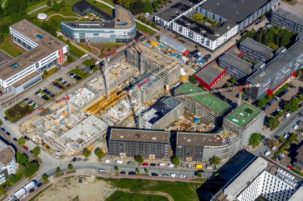 Aerial photograph Münster - Residential construction site with multi-family housing development- on the on Anton-Bruchausen-Strasse in the district Rumphorst in Muenster in the state North Rhine-Westphalia, Germany