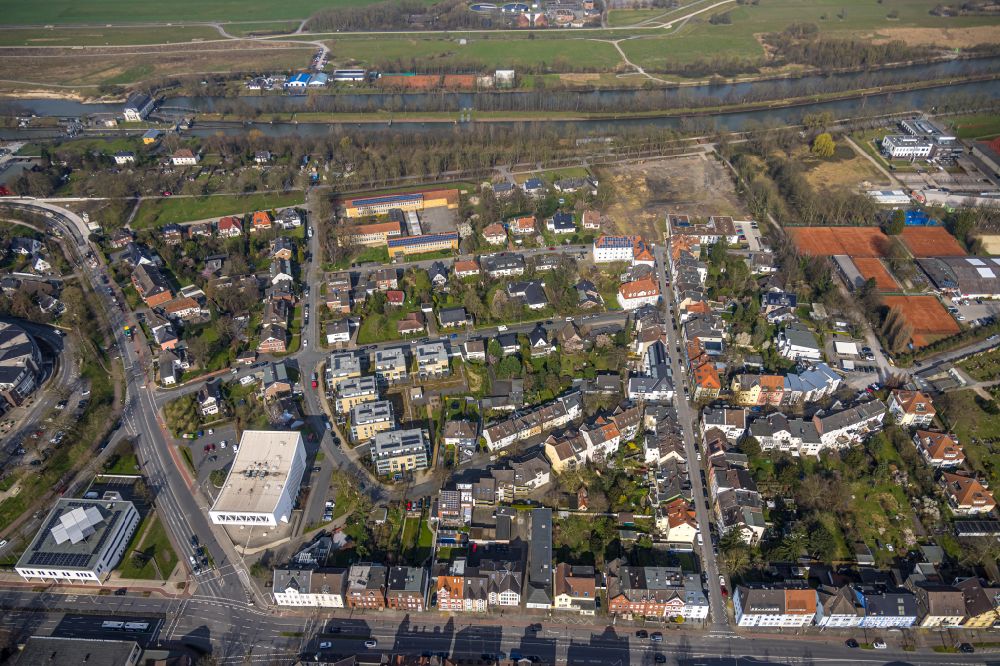 Aerial photograph Hamm - Residential construction site with multi-family housing development- on the RIETZGARTEN-QUARTIER on Rietzgartenstrasse in Hamm in the state North Rhine-Westphalia, Germany