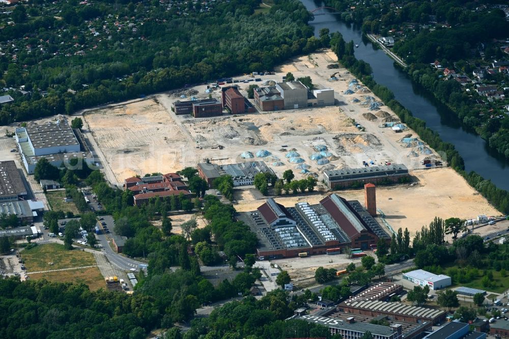 Aerial photograph Berlin - Residential construction site with multi-family housing development- Seed on the Saatwinkler Damm in the district Siemensstadt in Berlin, Germany