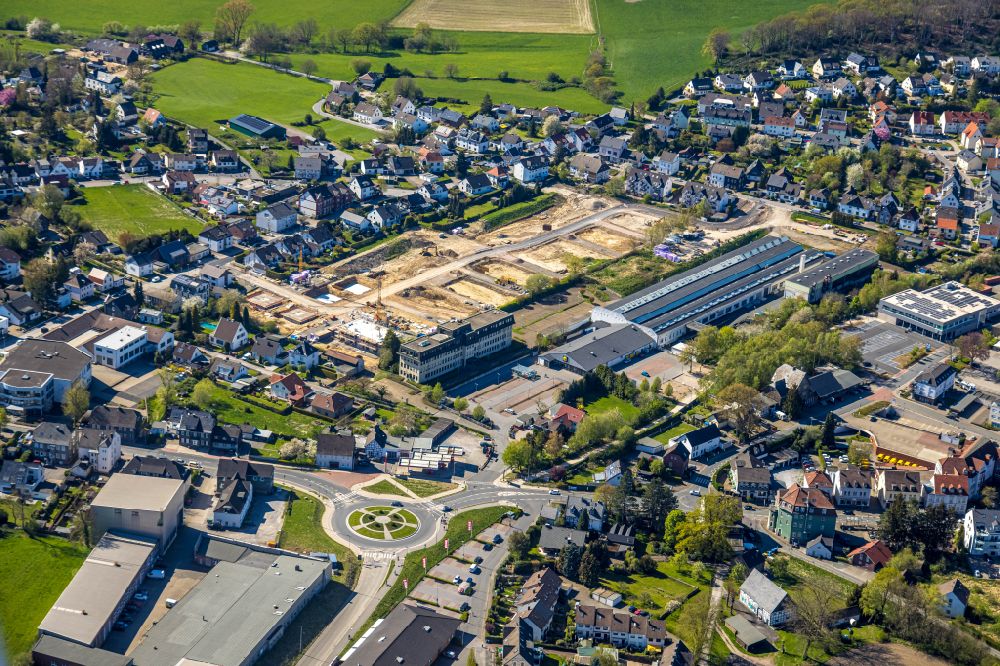 Sprockhövel from above - Residential construction site with multi-family housing development- on the Brinkerstrasse in Sprockhoevel in the state North Rhine-Westphalia, Germany