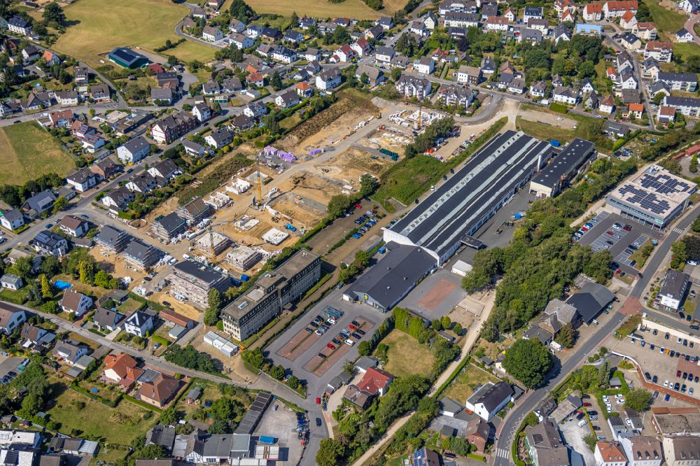 Aerial image Sprockhövel - Residential construction site with multi-family housing development- on the Brinkerstrasse in Sprockhoevel in the state North Rhine-Westphalia, Germany