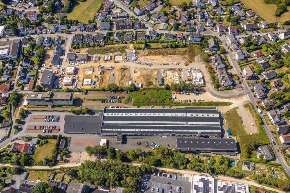 Aerial photograph Sprockhövel - Residential construction site with multi-family housing development- on the Brinkerstrasse in Sprockhoevel in the state North Rhine-Westphalia, Germany
