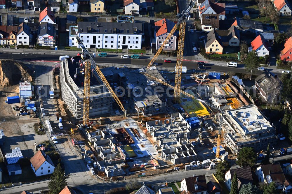 Aerial photograph Neumarkt in der Oberpfalz - Residential construction site with multi-family housing development- Stadtquartier Milchhof on street Altdorfer Strasse - Milchhofstrasse - Carl-Zinn-Strasse in Neumarkt in der Oberpfalz in the state Bavaria, Germany