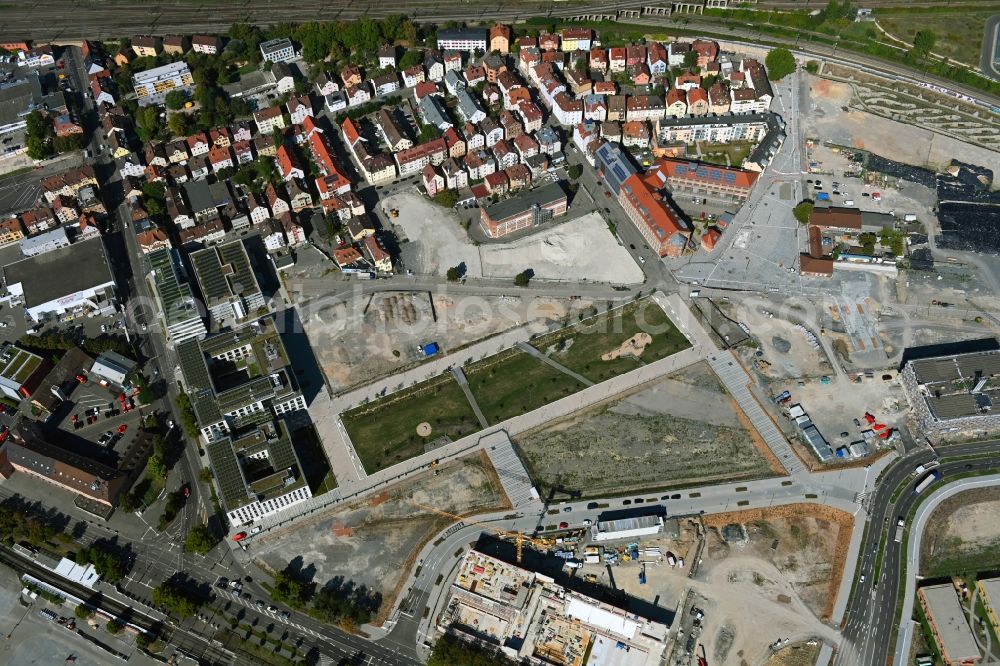 Aerial image Stuttgart - Residential construction site with multi-family housing development- on the STADTQUARTIER NECKARPARK in the district Cannstatt in Stuttgart in the state Baden-Wuerttemberg, Germany