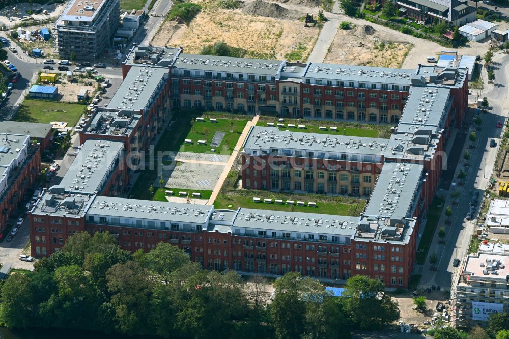 Aerial photograph Berlin - Residential construction site with multi-family housing development- Wasserstadt Spindlersfeld on street Ottomar-Geschke-Strasse in the district Koepenick in Berlin, Germany