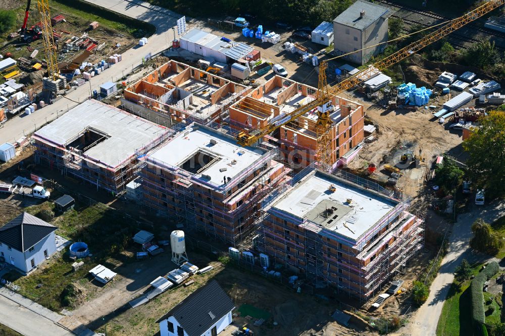 Aerial image Werneuchen - Residential construction site with multi-family housing development- on street Rotdornweg Ecke Weissdornweg in Werneuchen in the state Brandenburg, Germany