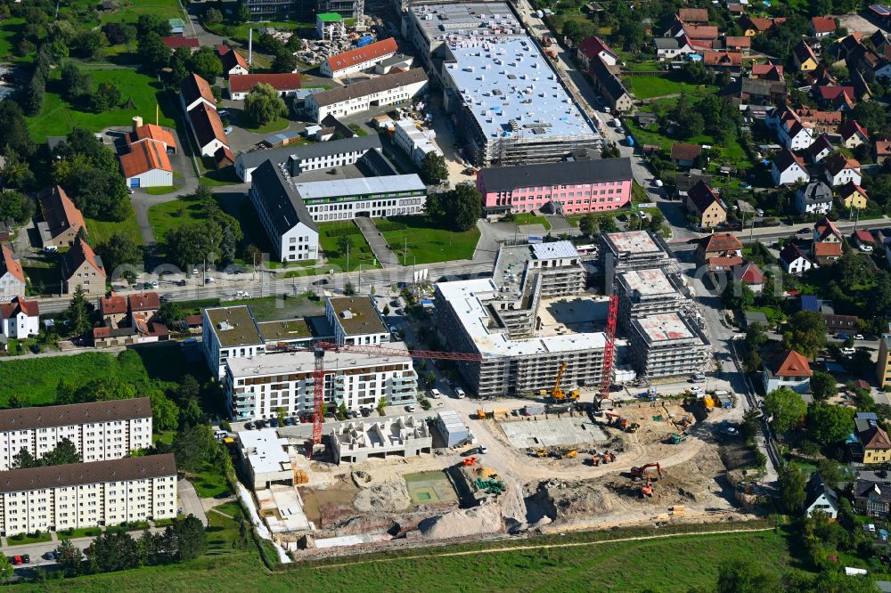 Aerial photograph Jena - Residential construction site with multi-family housing development- Wohnen on Moenchsberg on street Maria-Pawlowna-Strasse in the district Zwaetzen in Jena in the state Thuringia, Germany
