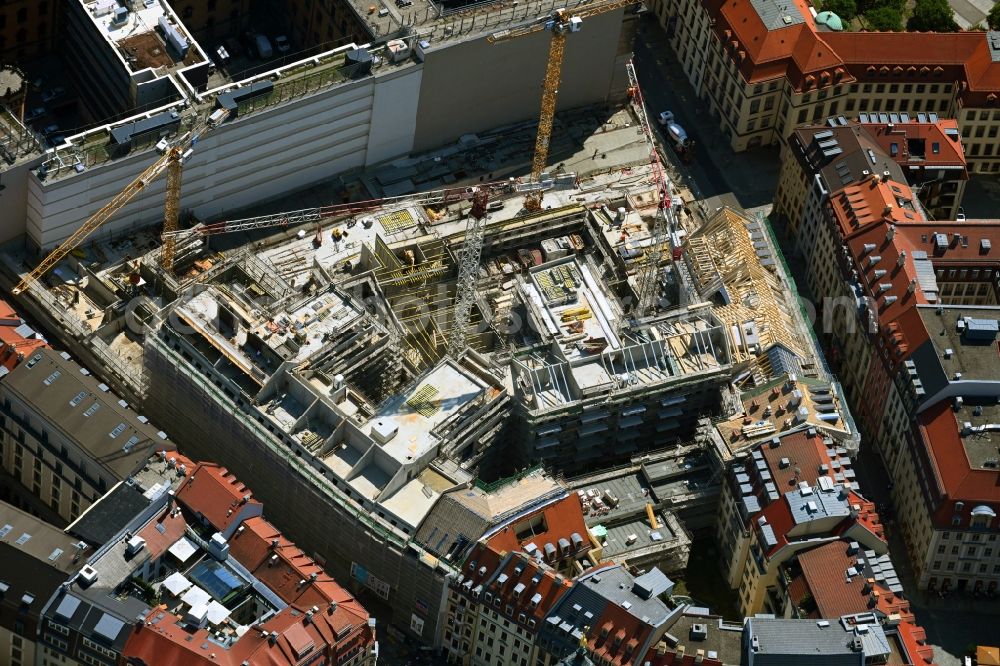 Aerial image Dresden - Construction site residential area Quartier Hoym in Dresden in the state of Saxony, Germany