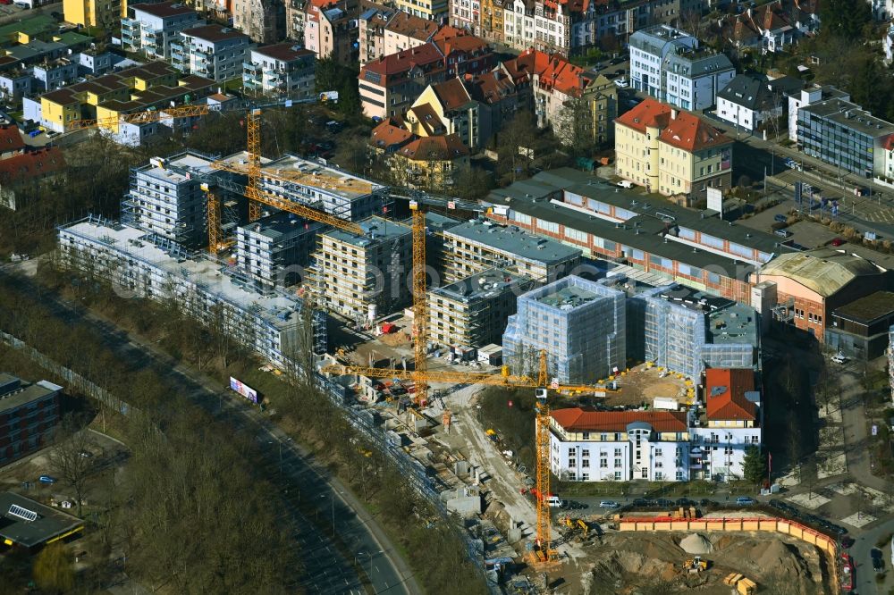 Aerial photograph Nürnberg - Residential construction site with multi-family housing development- on Europaplatz in the district Sankt Jobst in Nuremberg in the state Bavaria, Germany